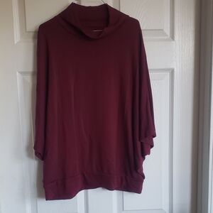 Lou & Grey Burgundy Cowl Neck Sweater